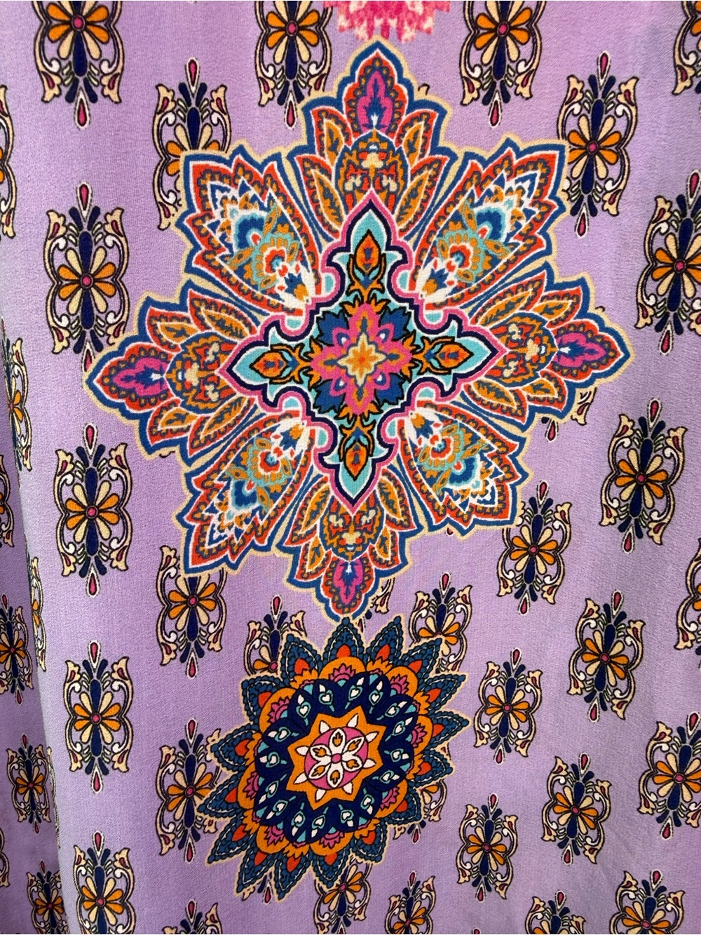NWT Tolani Veera Tunic Top 3X Purple Boho Tassel 100% Silk MSRP $205 - Picture 6 of 11